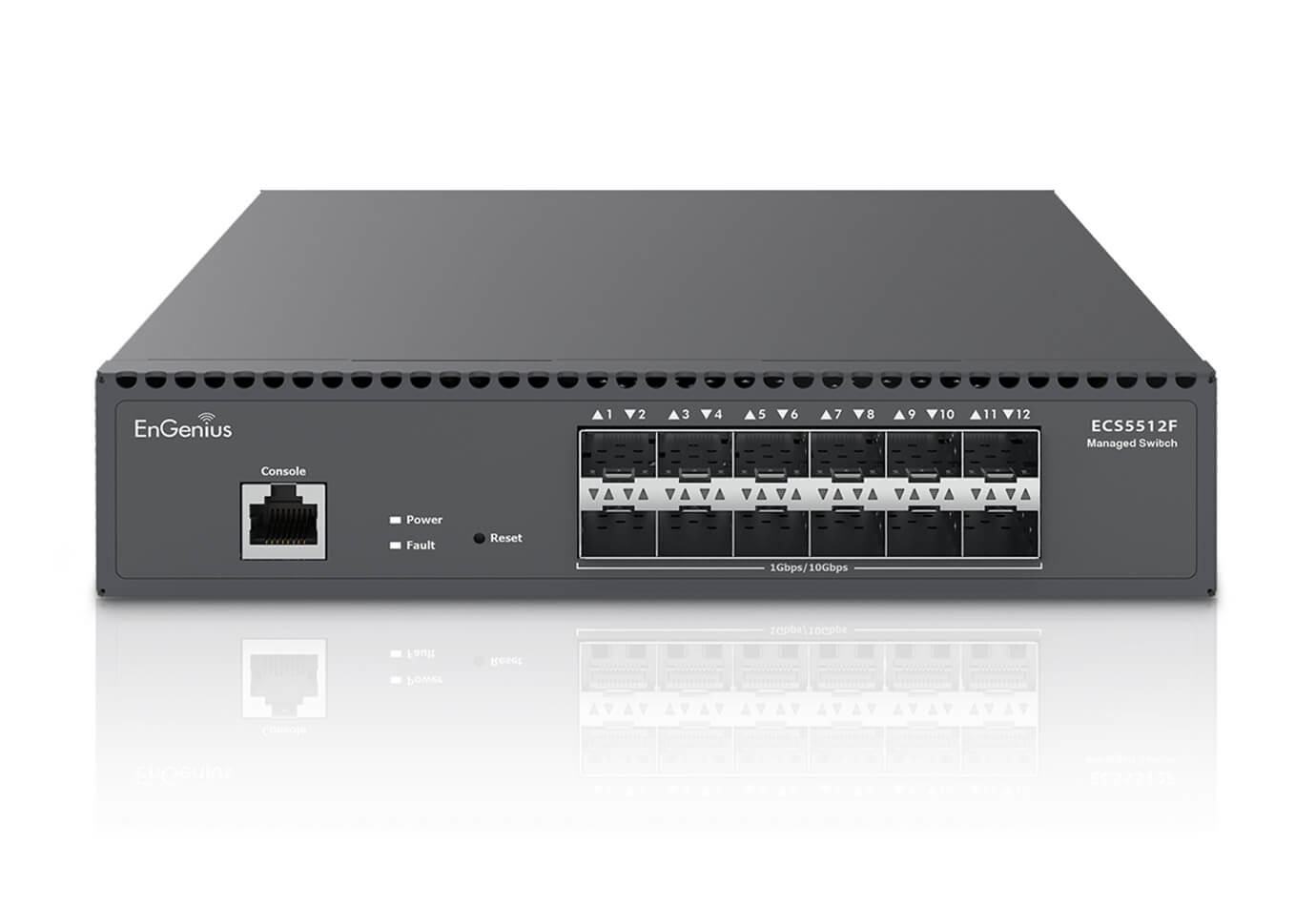 EnGenius Cloud Managed Switch 12xSFP+ L2+  19" 1/&shy;2 rack 1U