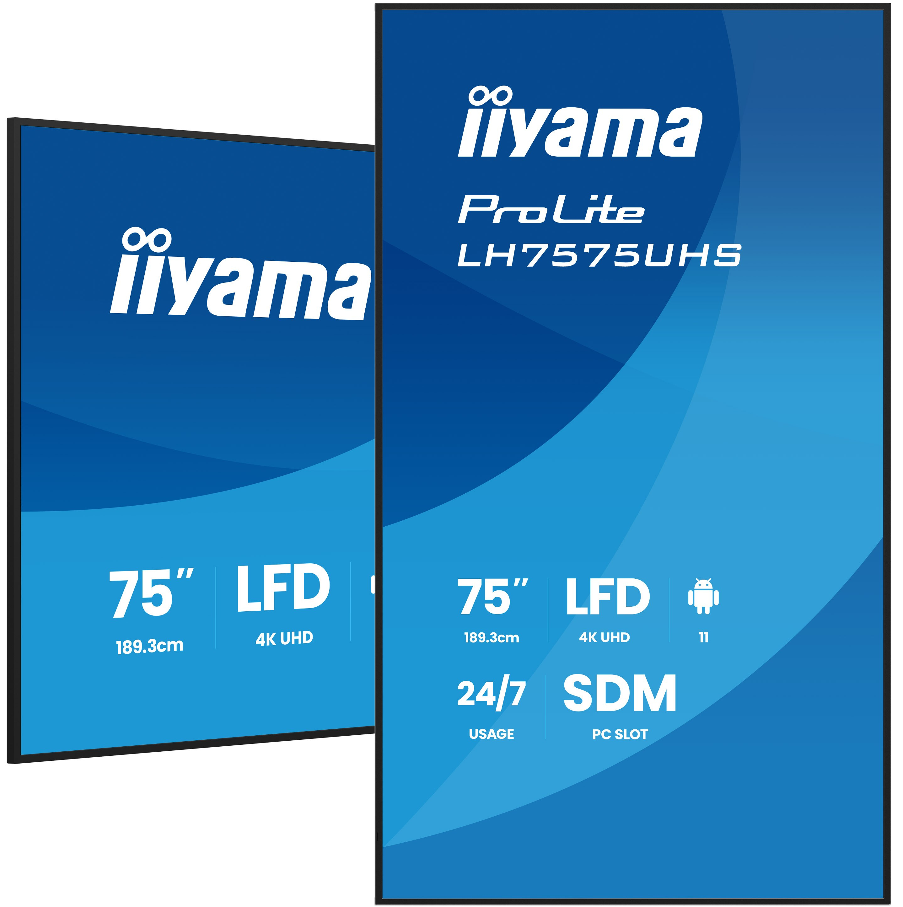 IIYAMA 189.3cm(75") LH7575UHS-B2AG 16:9 3xHDMI+DP+2xUSB (Spediti