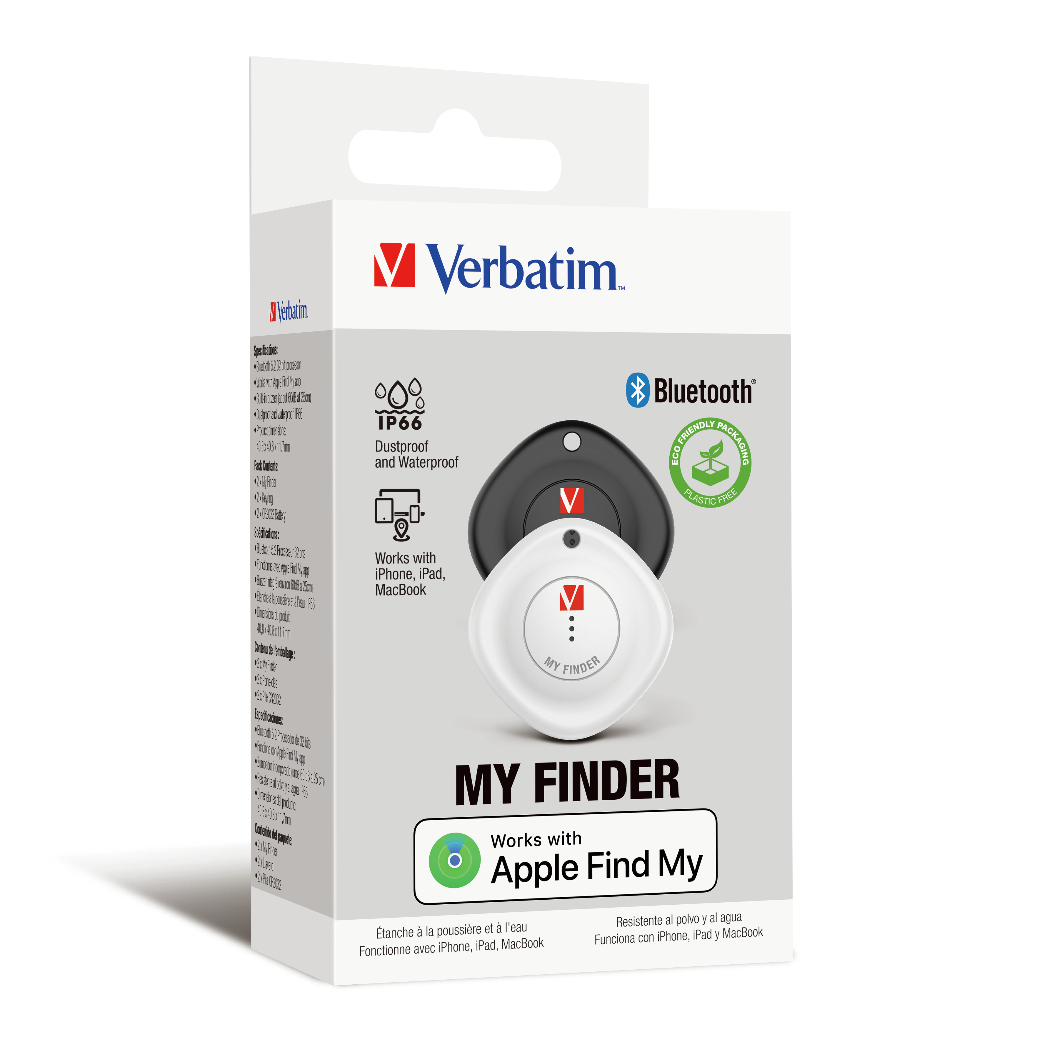 Verbatim MYF-02 My Finder Bluetooth Item Finder 2 pack B/&shy;W