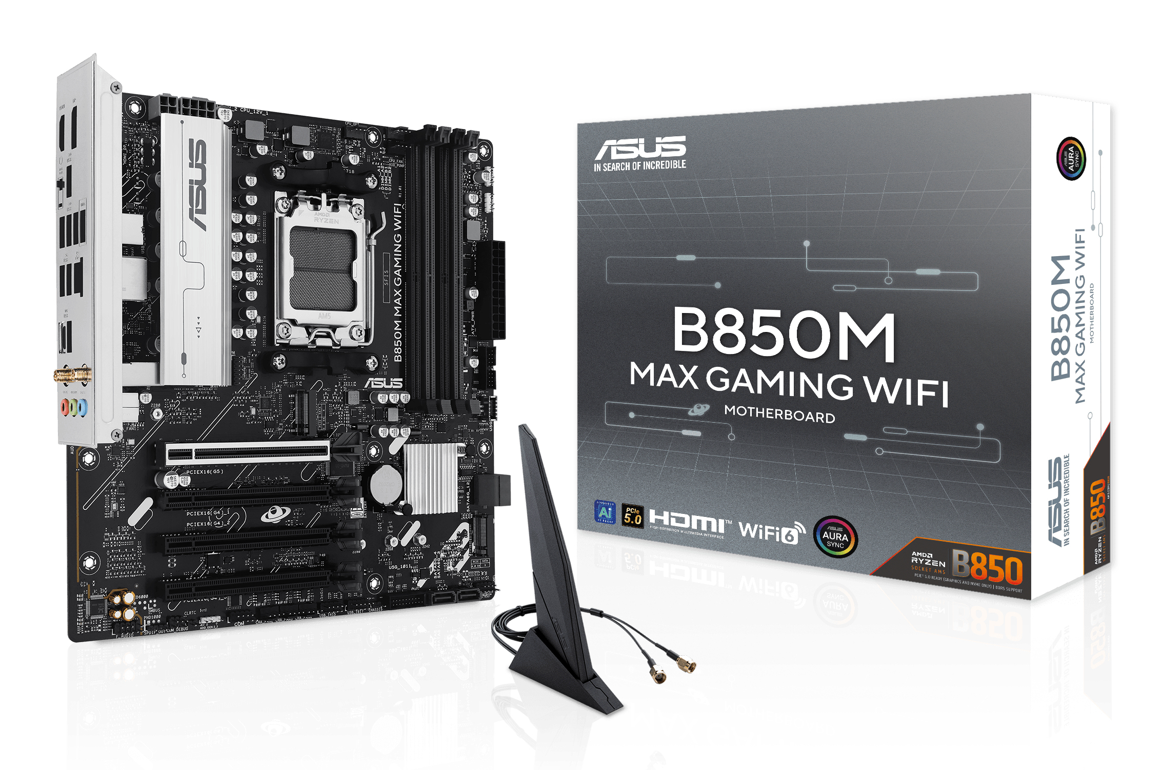 ASUS B850M MAX GAMING WIFI               (AMD,AM5,DDR5,mATX)