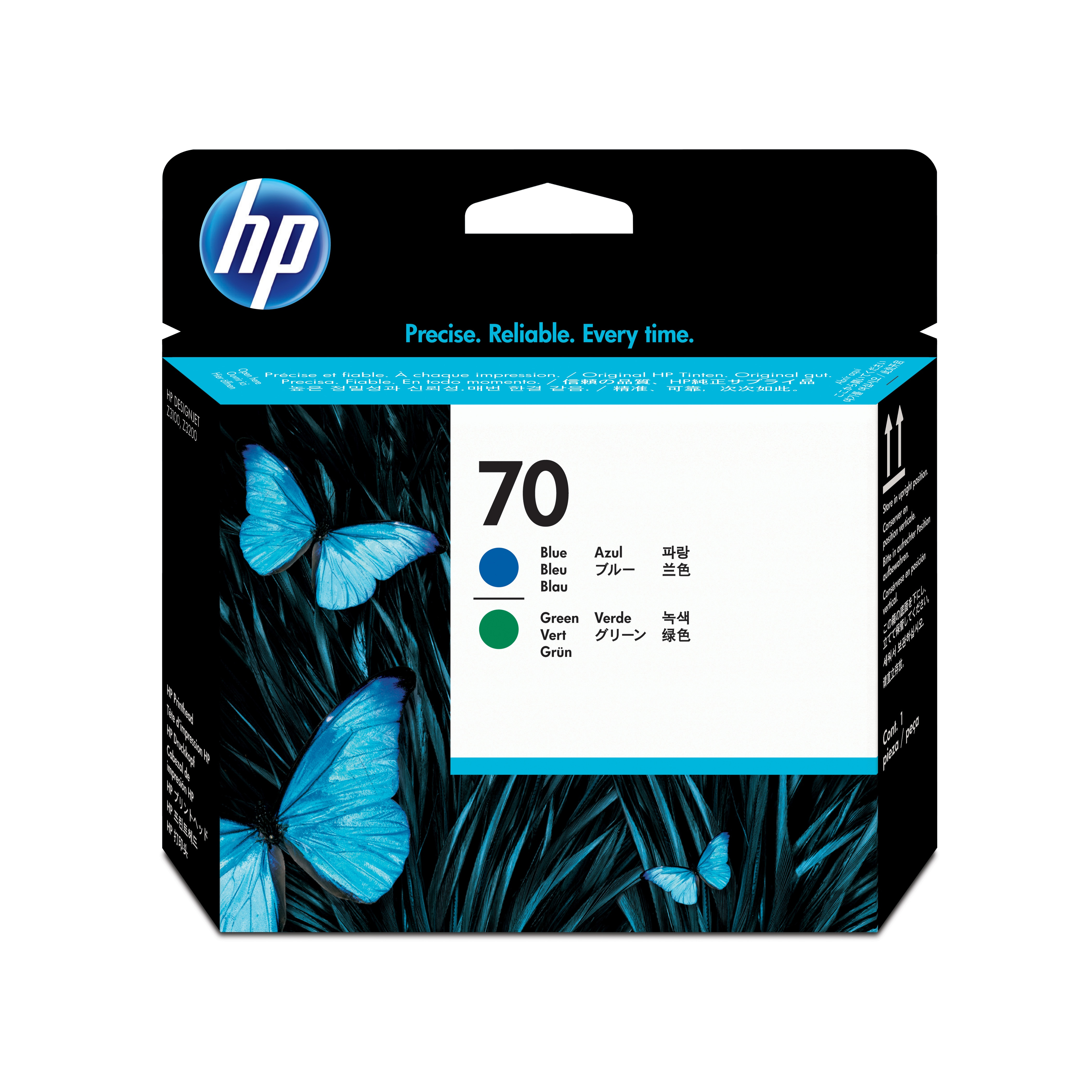 HP 70       Blau+Grün           Druckkopf