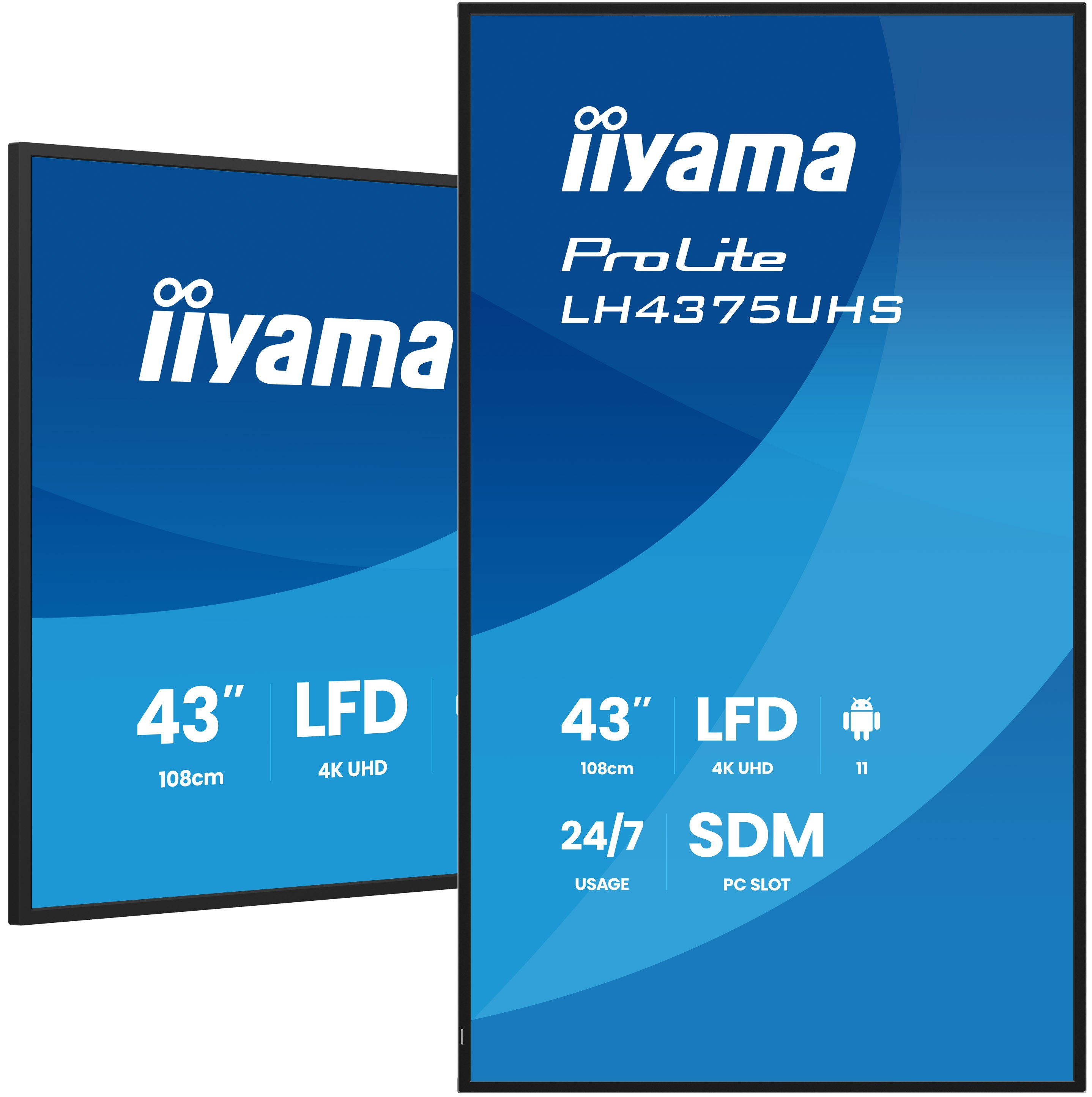 IIYAMA 108cm  (42,5") LH4375UHS-B2AG 16:9 2xHDMI+3xDP+2xUSB