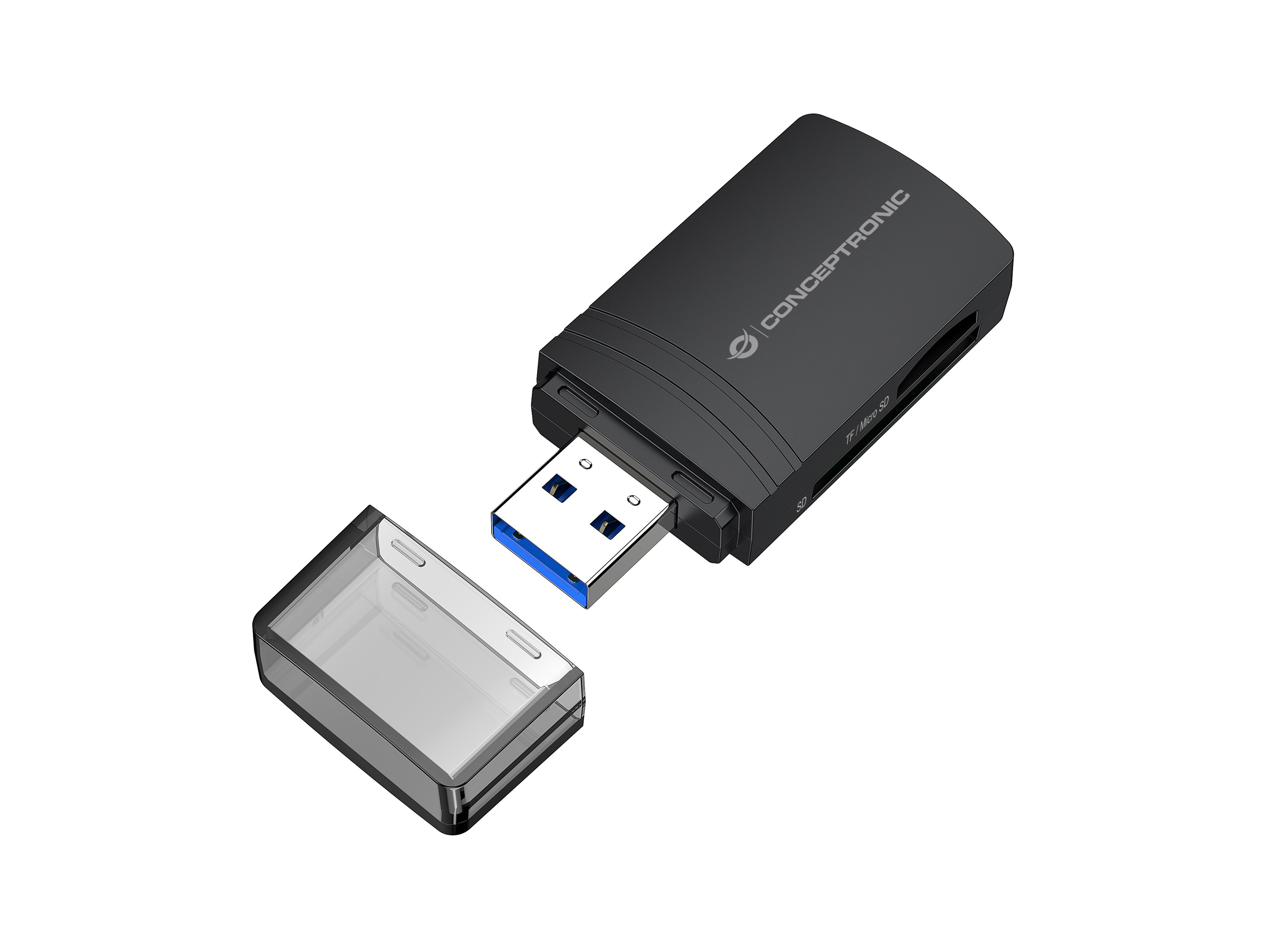 CONCEPTRONIC Kartenleser USB-A3.2->TF/&shy;Micro-SD4.0    schwarz