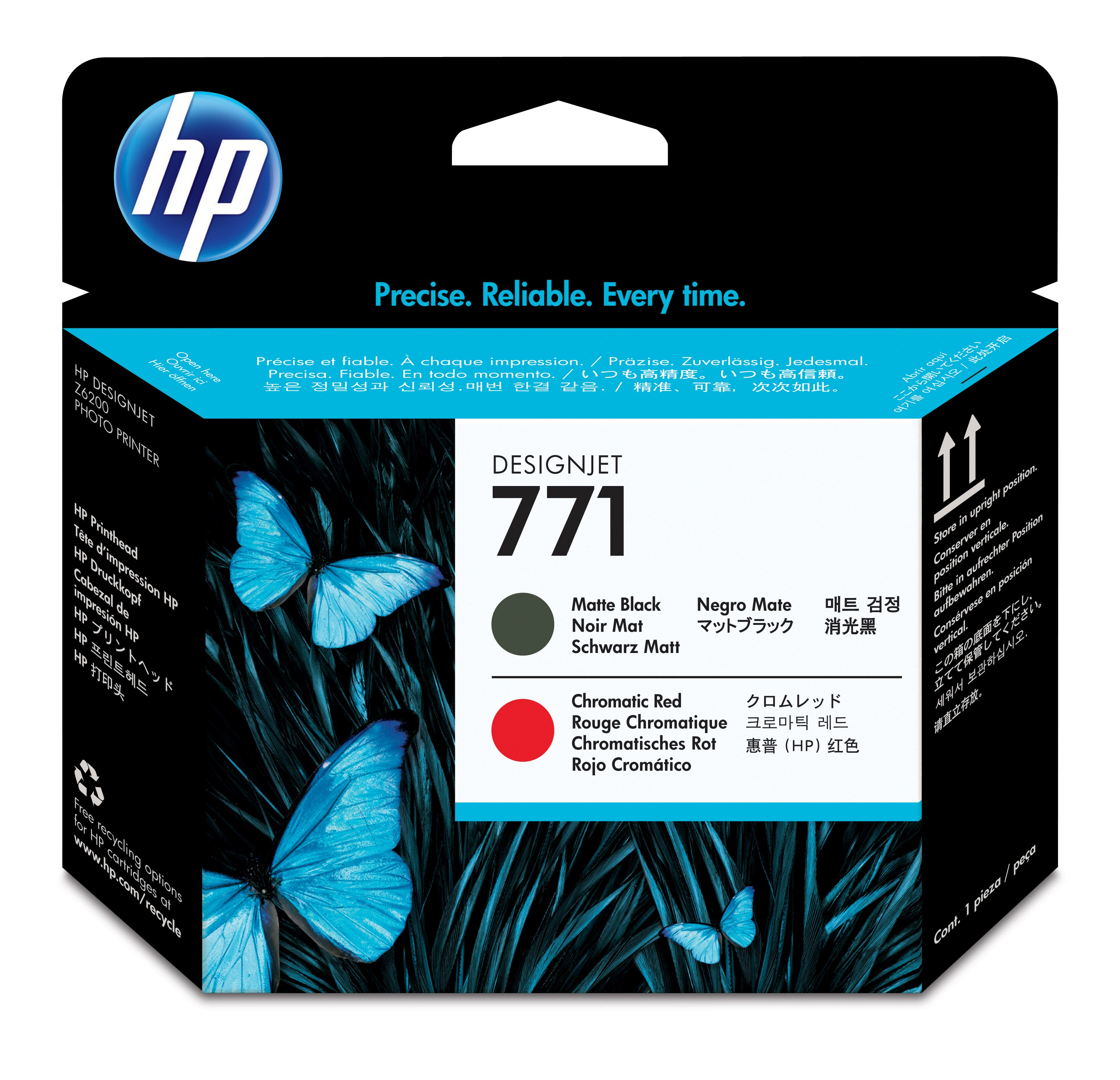 HP 711      Mattschwrz+ChromRot Druckkopf