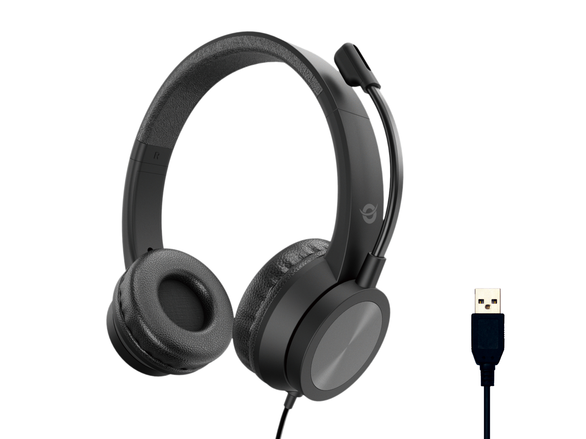 CONCEPTRONIC Headset Stereo USB-A/&shy;Mikro/&shy;Bedien./&shy;ANC 2.00m sw
